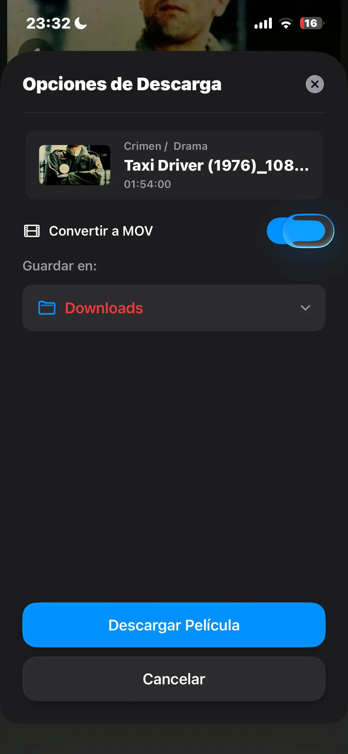Modal de Descarga - iOS